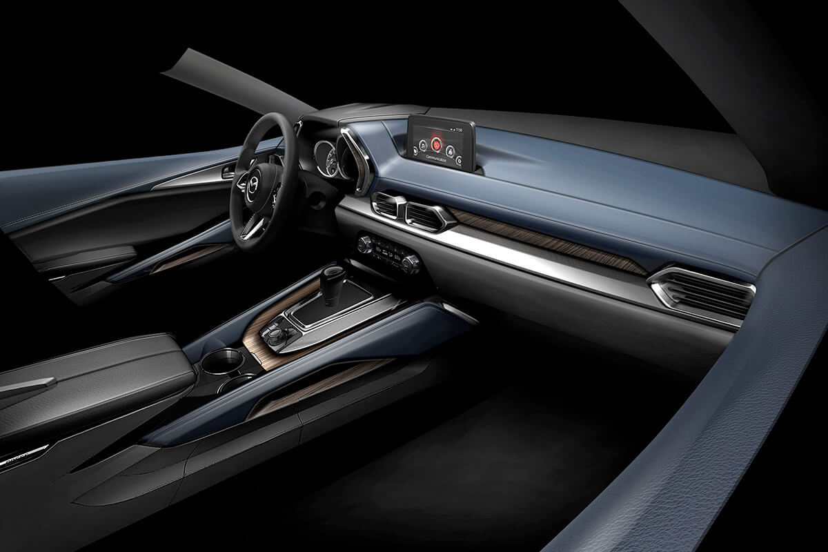 Diseño interior de un auto Mazda