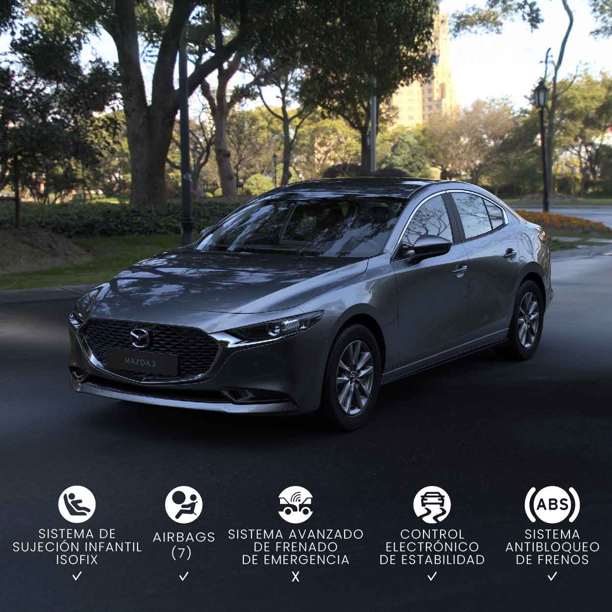 Carro Mazda 3 en color grey Machine
