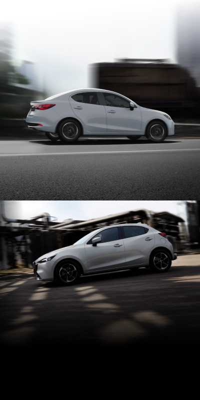 Mazda 2 Sport gris vs rojo