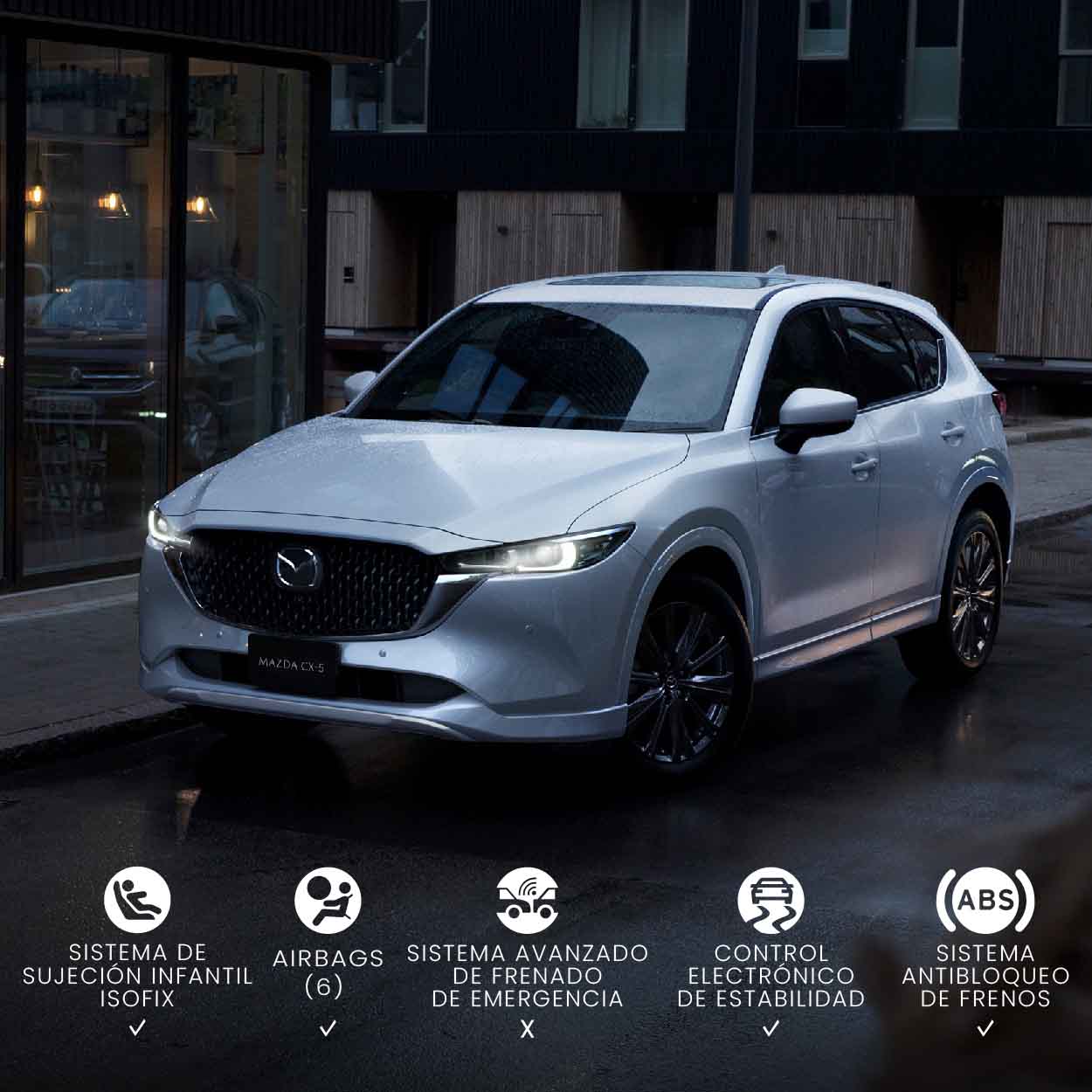 Camioneta Mazda CX-5 color blanco rhodium